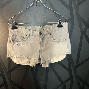 Stylish Gray Women's Denim Shorts